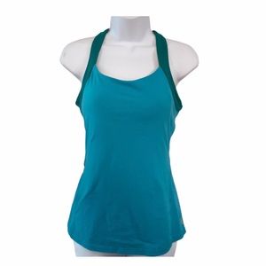 Lucy Power Teal Tankini Workout Tank Top Shirt M